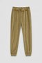 Women's Soft Velvet Textured Yellow Pajama Bottoms with Elastic Cuffs