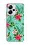 Redmi Note 13 Pro Plus 5g Compatible Turquoise Tropical Flower Printed Transparent Phone Case