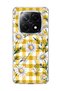 Redmi Note 14 Pro Plus 5g Compatible Daisy Yellow Plaid Printed Transparent Phone Case