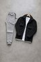 Buttoned Pocketed Plush Shirt Jacket and Jogger Sweatpants Set Combination