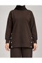 Women's Brown Snap Detailed Slit Oversize Oysho Set - 4