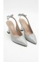 Silver glitter women's high heeled shoe 036.9002 - 4