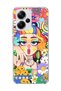 Redmi Note 13 Pro Plus 5g Compatible Rainbow Hair Girl Printed Transparent Phone Case
