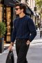 Men's Hair Braided Patterned Crew Neck Knitwear Sweater Regular Fit Acrylic Cotton Blend - 2