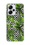 Redmi Note 13 Pro Plus 5g Compatible Tropical Leaf Geometric Printed Transparent Phone Case