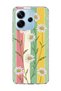 Redmi Note 14 4g Compatible Transparent Phone Case with Scarf and Tabby Cat Daisy Print