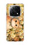 Redmi Note 14 Pro Plus 5g Compatible Orange Cat Daisy Printed Transparent Phone Case with Scarf