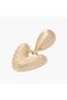 Metallic Heart Drop Earrings with Pushback Closure - 3
