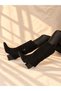 Rodeo Black Calf Suede 6 cm Heel with Tassel Detail Women's Boots - 4