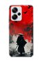Redmi Note 13 Pro Plus 5g Compatible Samurai Red Sun Crow Printed Transparent Phone Case