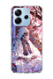 Redmi Note 14 4g Compatible White Cat Strawberry Printed Transparent Phone Case with Scarf