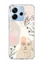 Redmi Note 14 4g Compatible Blue Wave Starfish Printed Transparent Phone Case