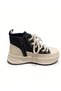 Women's High Ankle Platform Sneaker Zippered Lace-Up Sports Boots - 2