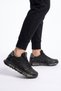 Men's Orthopedic Comfortable Sole Lace-Up Black Men's Walking and Sports Shoes Sneaker 2444 (Leather) - 2