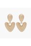 Metallic Heart Drop Earrings with Pushback Closure