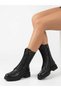 Women's Black Genuine Leather Zipper Detailed Non-Slip Sole Warm Casual Boots - 2