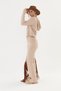 Cashmere Textured Hooded Cream Knitwear Set - 8