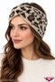 Women's Winter Soft Textured Plush Stretchy Leopard Pattern Cross Bandana Hair Band