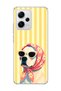 Redmi Note 12 Pro 5g Compatible Transparent Phone Case with Scarf and Glasses Printed Dog Design