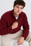 Men's Half-Zip Loose Burgundy Sweatshirt - 6