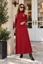 Timeless Elegance – Women's Off-The-Shoulder High Neck Long Sleeve Relaxed Fit Crepe Dress - 3