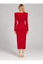 Degaje Elegant Maxi Black Dress with Padded Collar - 4