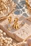 Fish Charm Dangle 3-Piece Steel Earring Set (Gold Color)