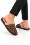 Unisex Home Furry Non-Slip Sole Slippers Brown-Beige