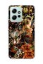 Redmi Note 12 4g Compatible Leopard Gold Collage Printed Transparent Phone Case