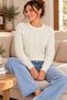New Season Women's Crew Neck Hair Knit Patterned Long Sleeve Knitwear Sweater - 3