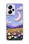 Redmi Note 13 Pro Plus 5g Compatible Crescent and Flower Field Printed Transparent Phone Case