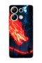 Redmi Note 13 4g Compatible Fire Dragon Forest Printed Transparent Phone Case