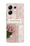 Redmi Note 13 4g Compatible Pink Tulip Prayer Printed Transparent Phone Case