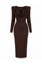 Degaje Elegant Maxi Black Dress with Padded Collar - 4