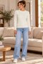 New Season Women's Crew Neck Hair Knit Patterned Long Sleeve Knitwear Sweater - 4