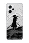 Redmi Note 12 Pro 5g Compatible Samurai Black and White Printed Transparent Phone Case
