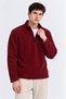 Men's Half-Zip Loose Burgundy Sweatshirt - 5