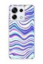 Redmi Note 13 Pro 5g Compatible Purple Blue Wavy Line Printed Transparent Phone Case