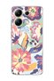 Redmi Note 13 4g Compatible Abstract Pastel Flower Printed Transparent Phone Case