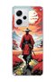 Redmi Note 12 Pro 5g Compatible Red Kimono Samurai Printed Transparent Phone Case