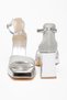 Women's Pointed Toe 8.5 cm Silver Glitter Heeled Evening Dress Shoes - 3