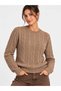 New Season Women's Crew Neck Hair Knit Patterned Long Sleeve Knitwear Sweater