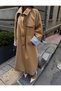Lined, Striped, Slit Detailed Design Long Trench Coat - 2