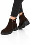 Men's Genuine Leather Non-Slip Sole Side Zipper Boots Brown - 4