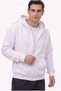 Men's white zip-up hoodie with three-thread fleece kangaroo pocket - oversized cardigan - 3