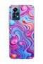 Redmi Note 12 Pro 4g Compatible Pink Blue Fluid Printed Transparent Phone Case