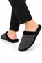 Unisex Home Furry Non-Slip Sole Slippers Gray - Black - 4