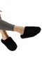 Women's teddy bear plush house slippers - black - 2