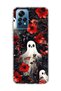 Redmi Note 12 Pro 4g Compatible Ghost Red Flower Printed Transparent Phone Case