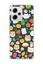 Redmi Note 12 Pro 5g Compatible Cat Fruit Navy Blue Printed Transparent Phone Case